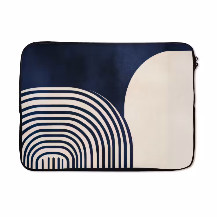 Laptophoes - Donkerblauw - Abstract - Lijnen — 5