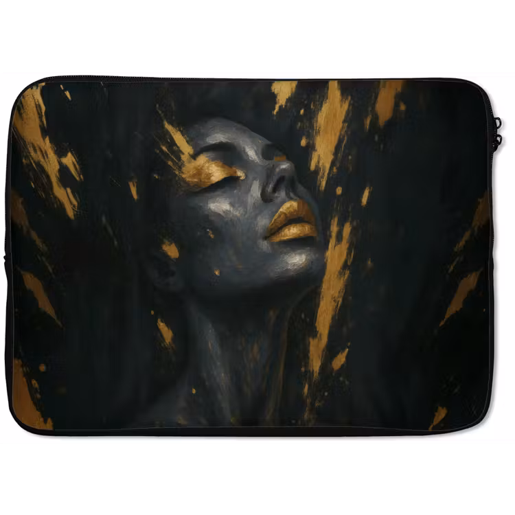 Laptophoes - Gezicht - Vrouw - Verfspatten - Abstract — 1
