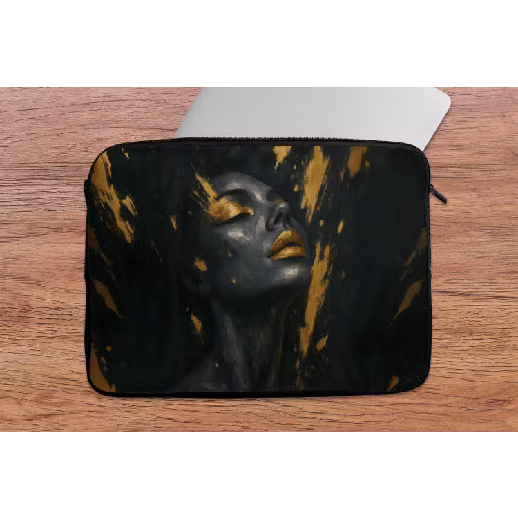 Laptophoes - Gezicht - Vrouw - Verfspatten - Abstract — 2