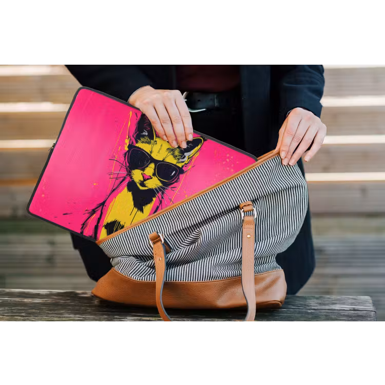 Laptophoes - Kat - Art - Zonnebril - Roze — 4
