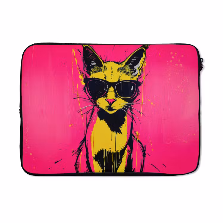 Laptophoes - Kat - Art - Zonnebril - Roze — 5