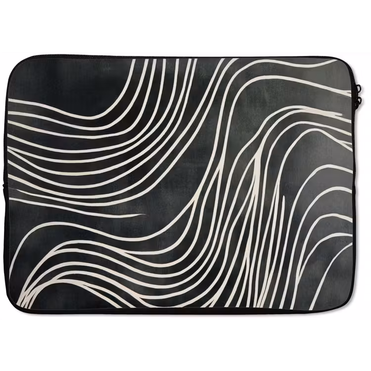 Laptophoes - Lijnen - Patroon - Abstract - Wit — 1
