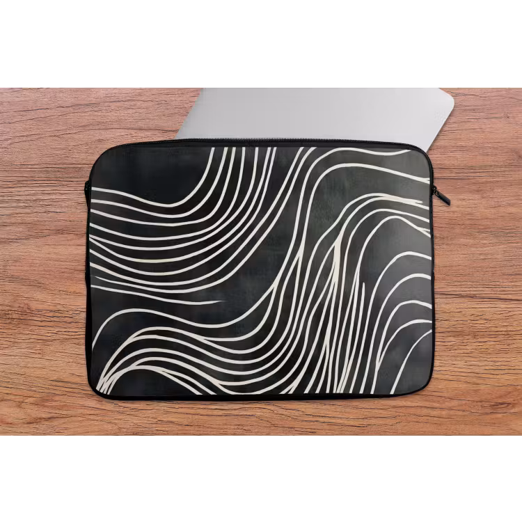 Laptophoes - Lijnen - Patroon - Abstract - Wit — 2