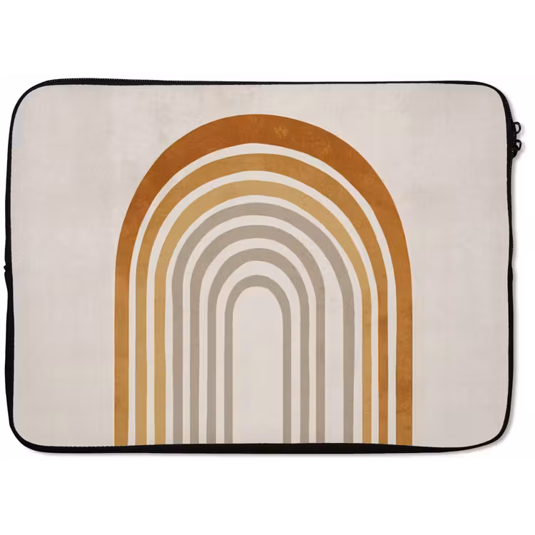 Laptophoes - Minimalistisch - Boog - Lijnen - Beige — 1