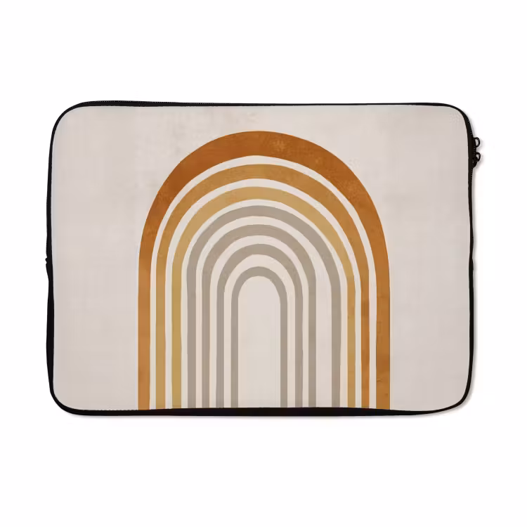 Laptophoes - Minimalistisch - Boog - Lijnen - Beige — 5