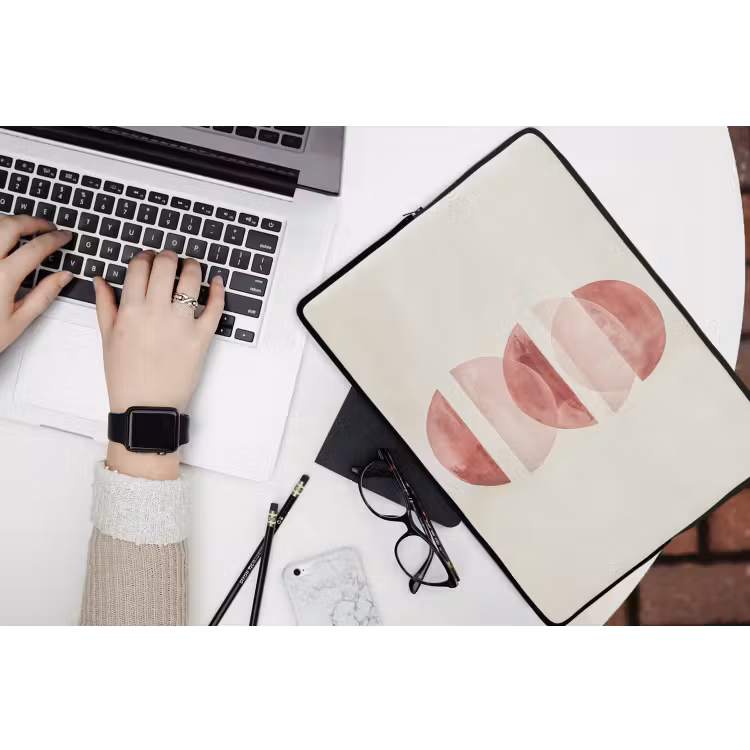 Laptophoes - Minimalistisch - Cirkels - Roze — 3