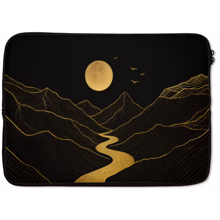 Laptophoes - Rivier - Goud - Maan - Vogels — 1