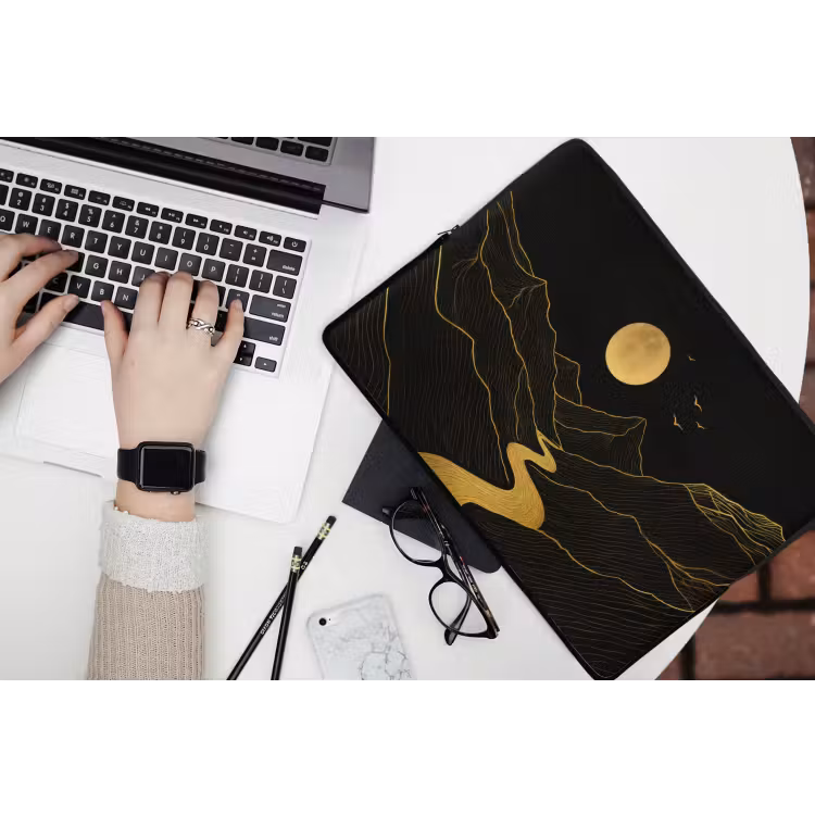 Laptophoes - Rivier - Goud - Maan - Vogels — 3