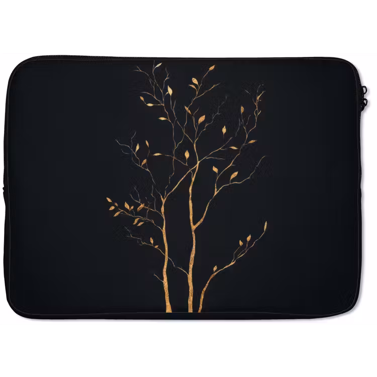 Laptophoes - Takken - Blaadjes - Zwart — 1