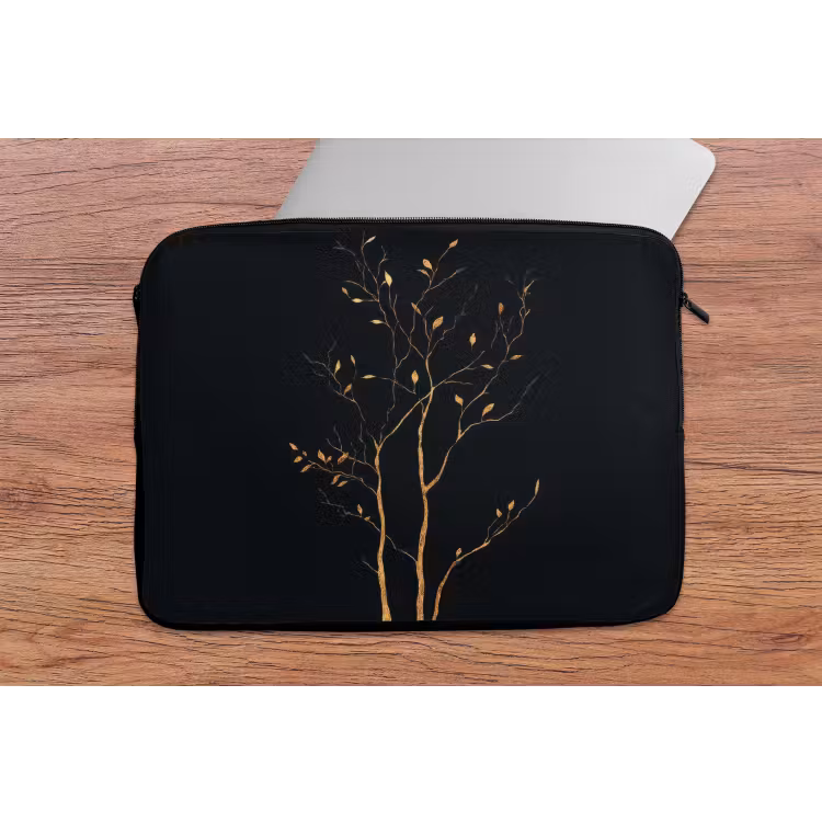 Laptophoes - Takken - Blaadjes - Zwart — 2
