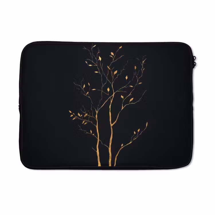 Laptophoes - Takken - Blaadjes - Zwart — 5