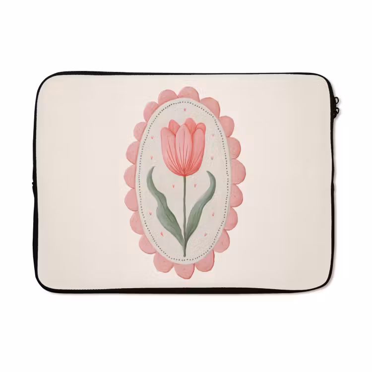 Laptophoes - Tulp - Lijst - Ovaal - Illustratie — 5