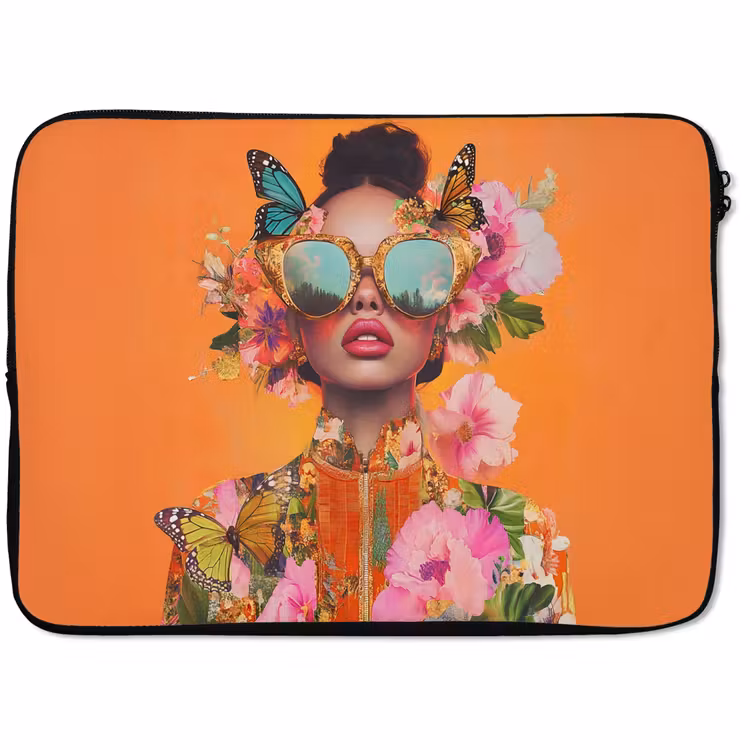 Laptophoes - Vlinders - Vrouw - Zonnebril - Kleurrijk — 1