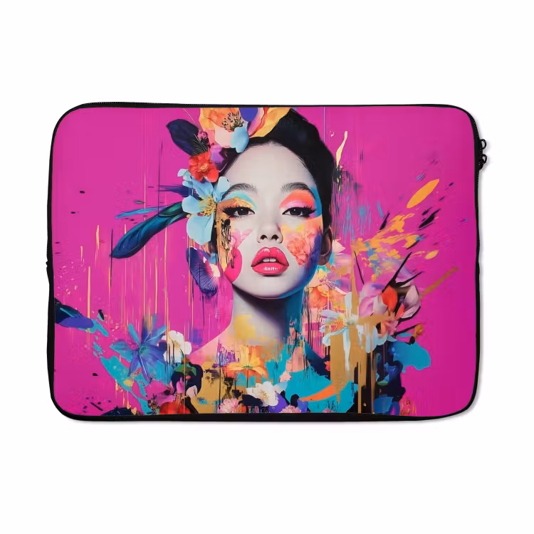 Laptophoes - Vrouw - Portret - Abstract - Paars — 5