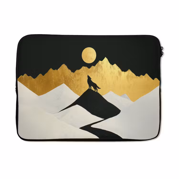 Laptophoes - Wolf - Bergen - Maan - Zwart — 5