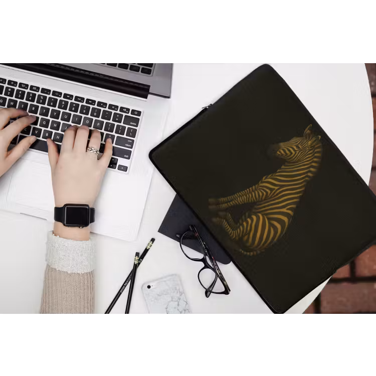 Laptophoes - Zebra - Strepen - Goud — 3