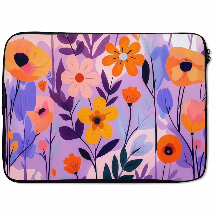Laptophoes - Bloemen - Kleurrijk - Bladeren — 1