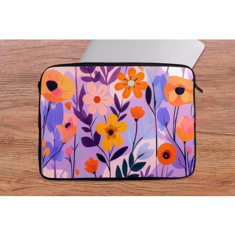 Laptophoes - Bloemen - Kleurrijk - Bladeren — 2