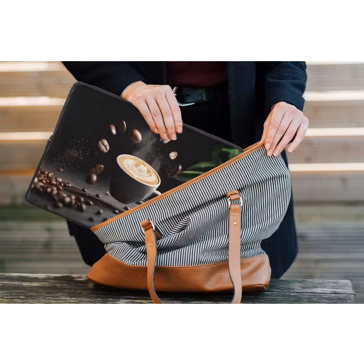 Laptophoes - Cappuccino - Kop - Bonen - Bruin — 4