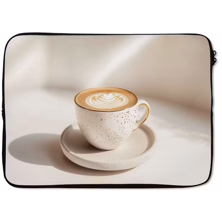 Laptophoes - Cappuccino - Schuim - Schotel - Beige — 1