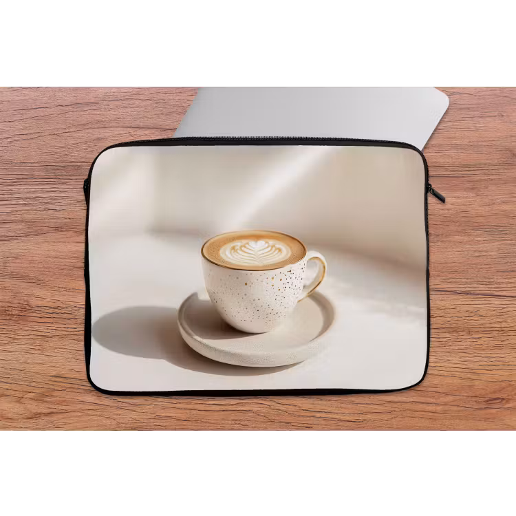 Laptophoes - Cappuccino - Schuim - Schotel - Beige — 2
