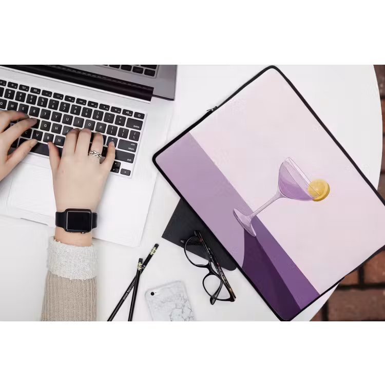Laptophoes - Cocktail - Paars - Minimalistisch - Citroen — 3