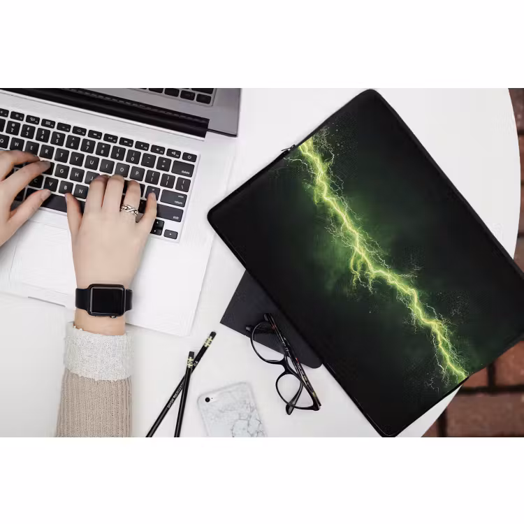 Laptophoes - Gaming - Elektriciteit - Lijn - Vonken - Groen — 3