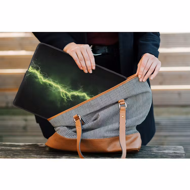 Laptophoes - Gaming - Elektriciteit - Lijn - Vonken - Groen — 4