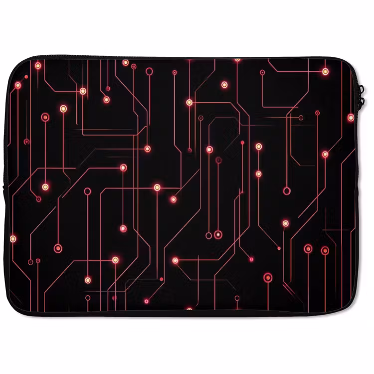 Laptophoes - Gaming - Lijnen - Netwerk - Stippen - Rood — 1