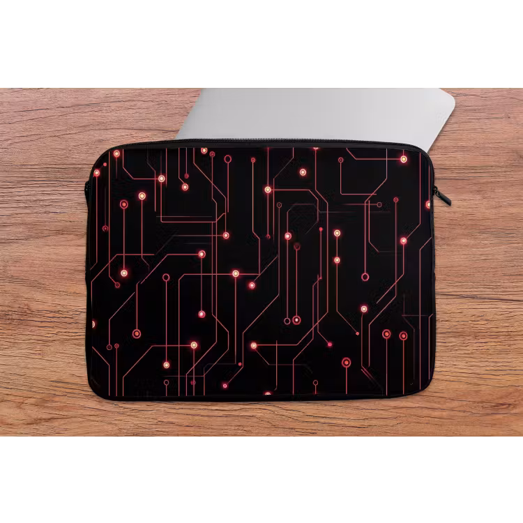 Laptophoes - Gaming - Lijnen - Netwerk - Stippen - Rood — 2