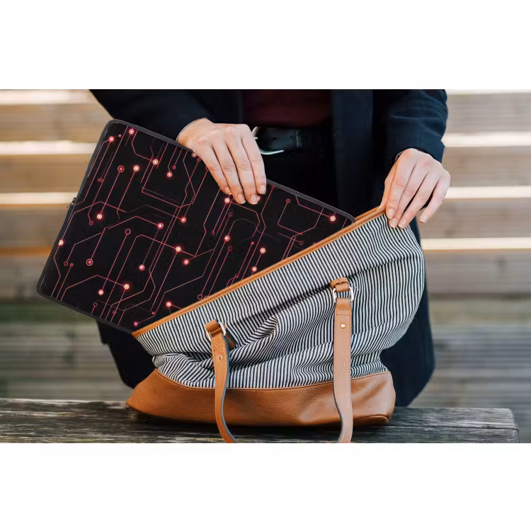 Laptophoes - Gaming - Lijnen - Netwerk - Stippen - Rood — 4