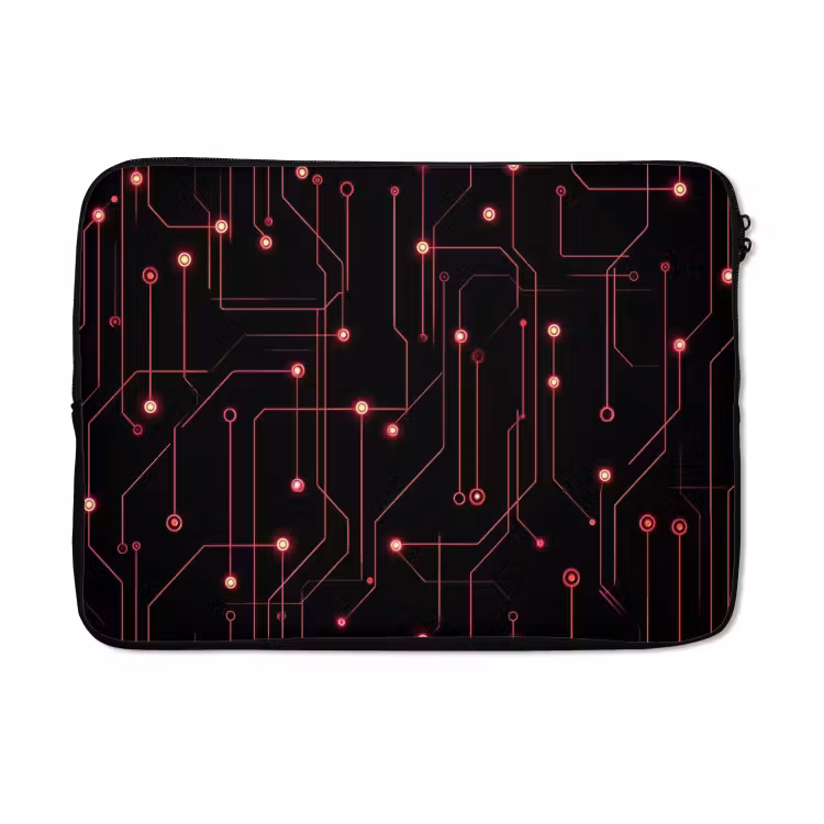 Laptophoes - Gaming - Lijnen - Netwerk - Stippen - Rood — 5