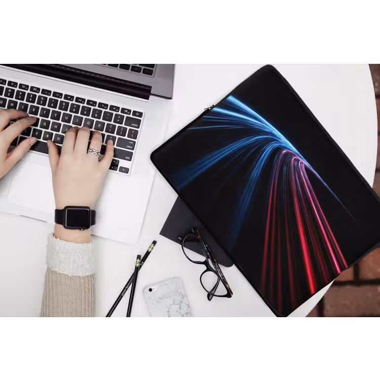 Laptophoes - Gaming - Strepen - Gebogen - Blauw — 3