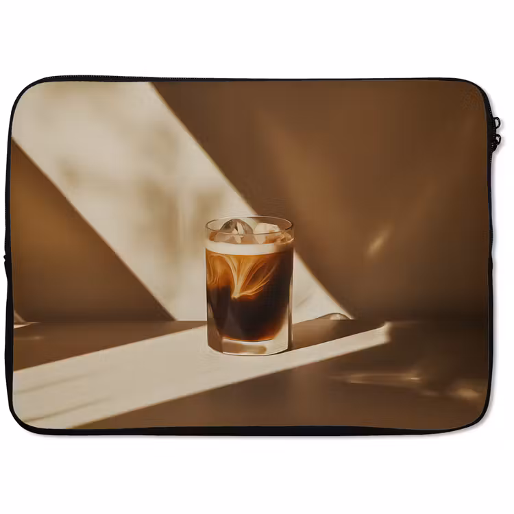 Laptophoes - Glas - Ijskoffie - Schaduw - Bruin — 1