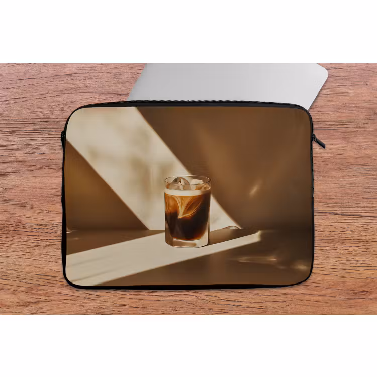 Laptophoes - Glas - Ijskoffie - Schaduw - Bruin — 2