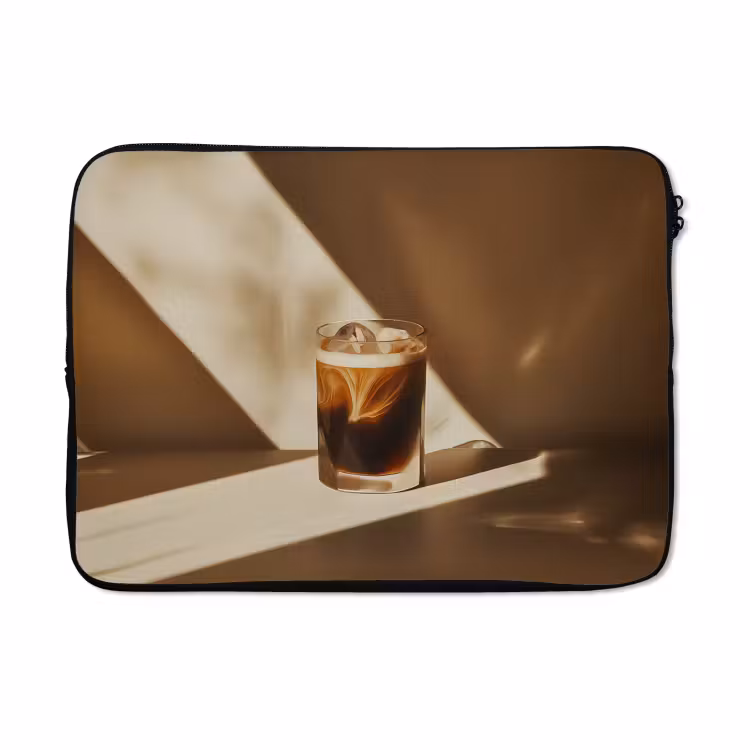 Laptophoes - Glas - Ijskoffie - Schaduw - Bruin — 5