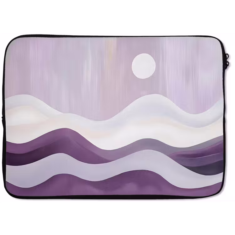 Laptophoes - Golven - Heuvels - Abstract - Paars — 1