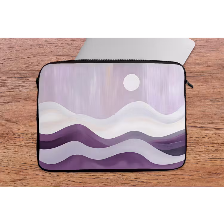 Laptophoes - Golven - Heuvels - Abstract - Paars — 2
