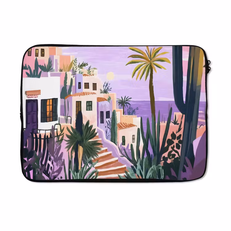 Laptophoes - Huizen - Minimalistisch - Palmbomen - Kust — 5
