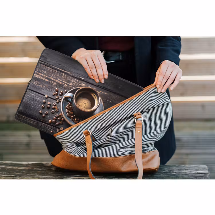 Laptophoes - Kop - Koffie - Hout - Bonen — 4