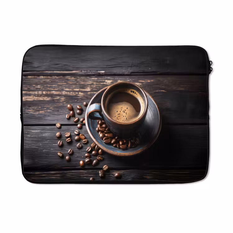 Laptophoes - Kop - Koffie - Hout - Bonen — 5