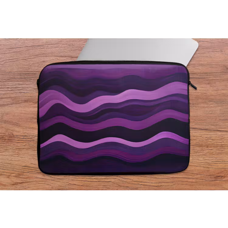 Laptophoes - Lijnen - Golven - Paars - Abstract — 2