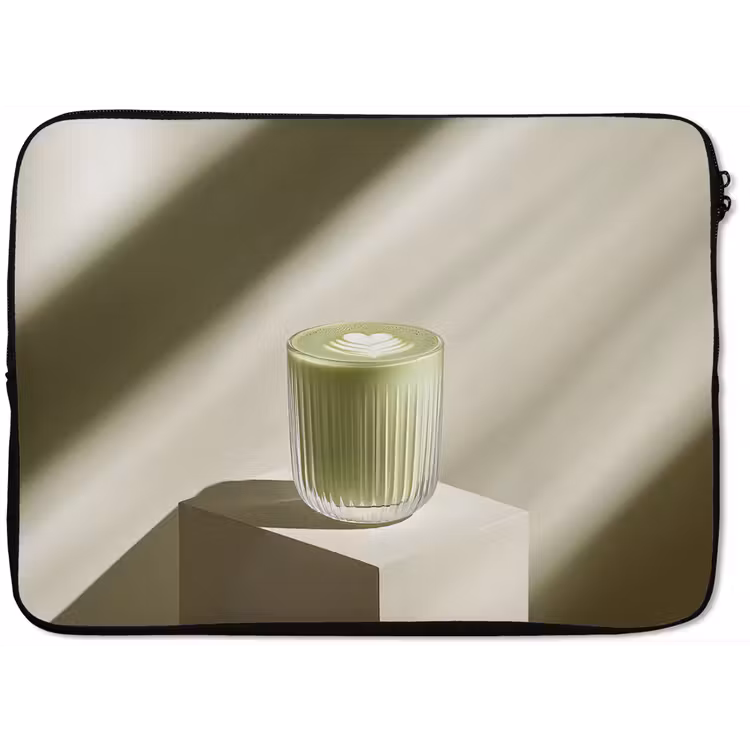 Laptophoes - Matcha - Glas - Groen - Minimalistisch — 1