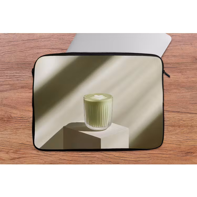 Laptophoes - Matcha - Glas - Groen - Minimalistisch — 2
