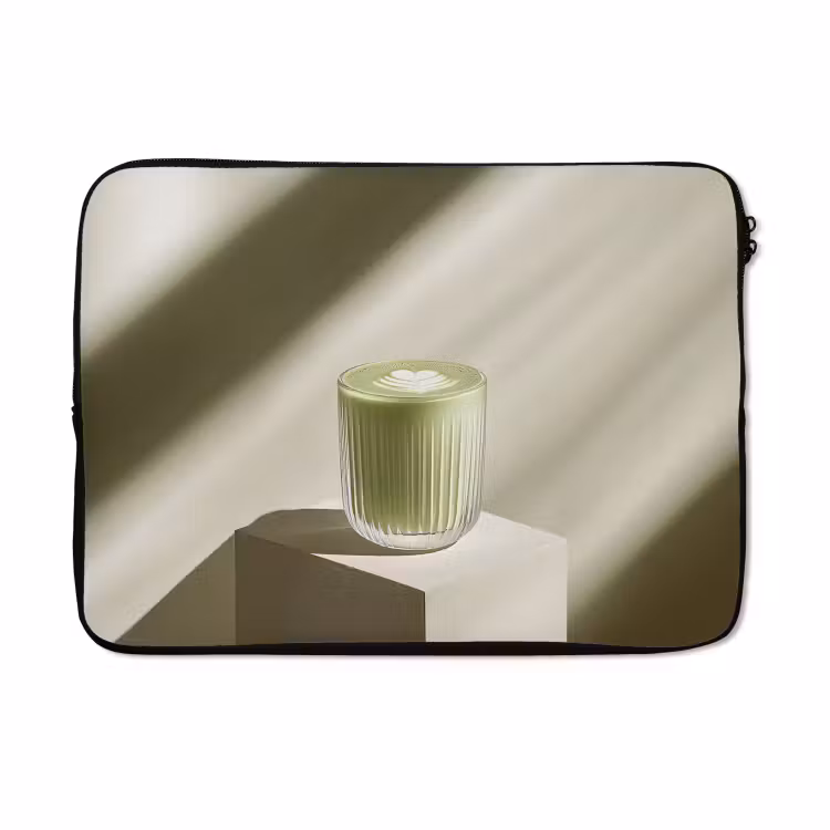 Laptophoes - Matcha - Glas - Groen - Minimalistisch — 5