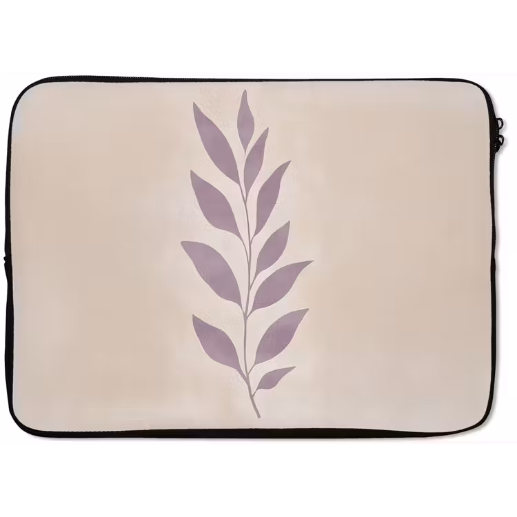 Laptophoes - Tak - Bladeren - Minimalistisch - Beige — 1