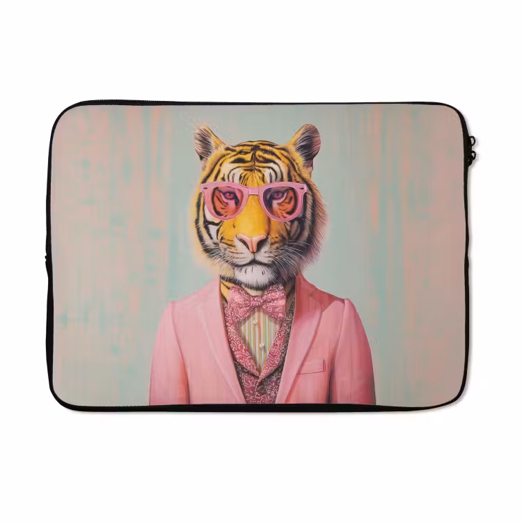 Laptophoes - Tijger - Strik - Jasje - Roze — 5