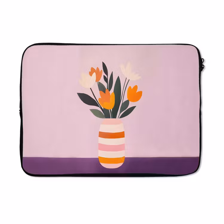 Laptophoes - Tulpen - Vaas - Strepen - Paars — 5