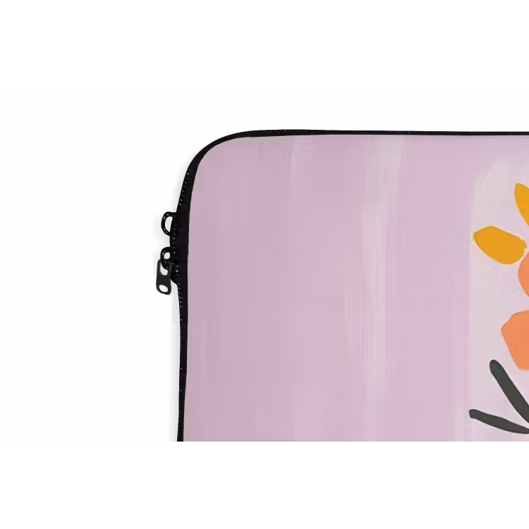 Laptophoes - Vaas - Gestreept - Bloemen - Oranje — 6