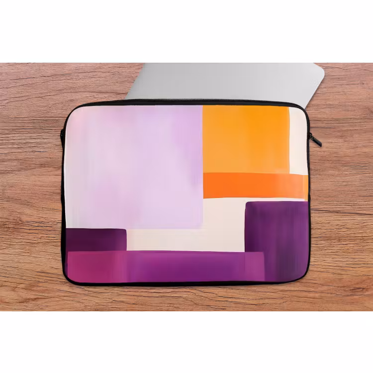 Laptophoes - Vlakken - Abstract - Rechthoekig - Oranje — 2